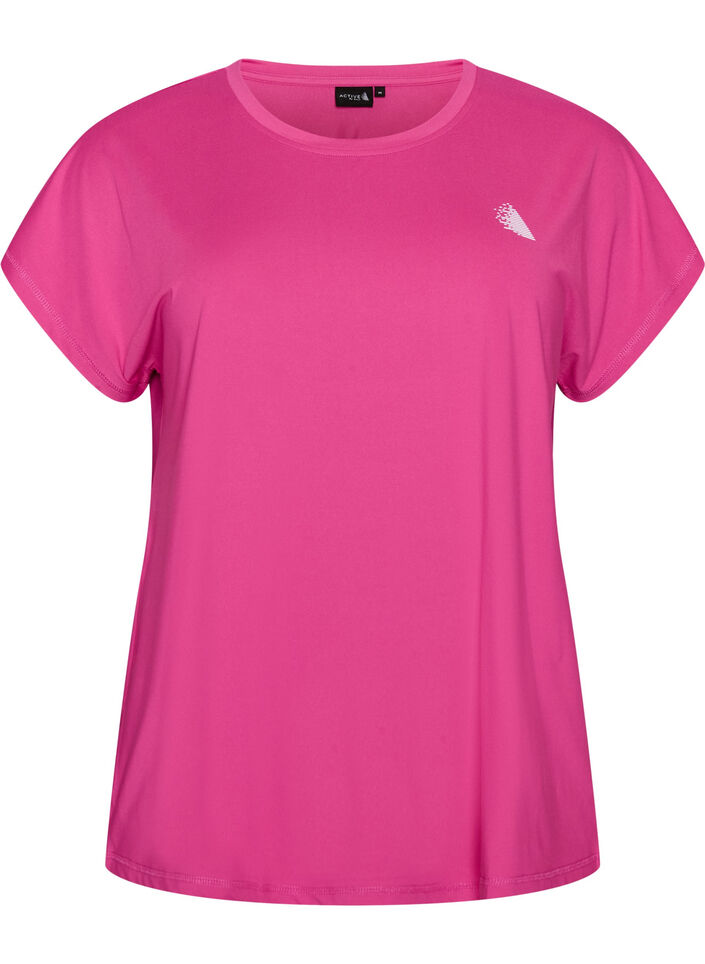 Ensfarvet tr&aelig;nings t-shirt, Lyser&oslash;d, Packshot image number 0