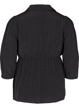 Skjorte med 3/4 pufærmer og krave, Black, Packshot image number 1