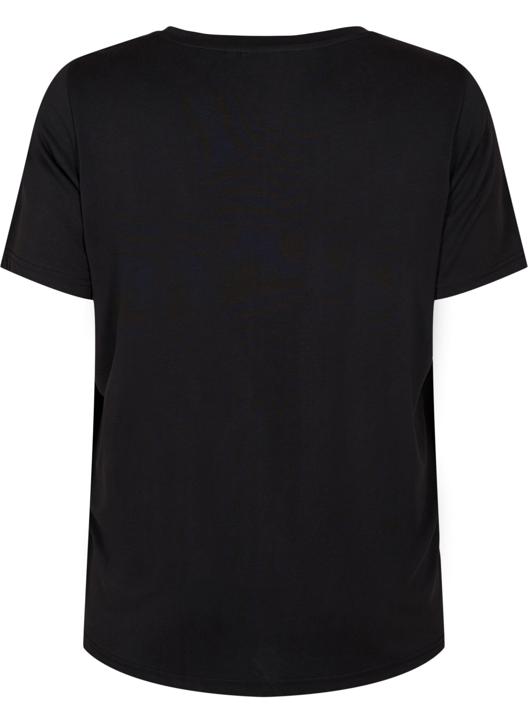 Zizzi T-shirt i TENCEL&trade; Modal med rund hals, Sort, Packshot image number 1