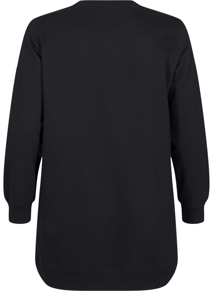 Sweat tunika med eyelets, Black, Packshot image number 1