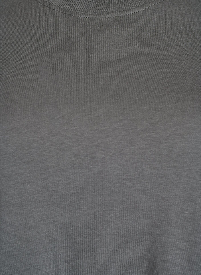 Basis t-shirt i bomuld med rund hals , Gr&aring;, Packshot image number 2