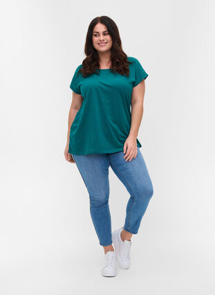 T-shirt i bomuldsmix, Everglade, Model image number 2