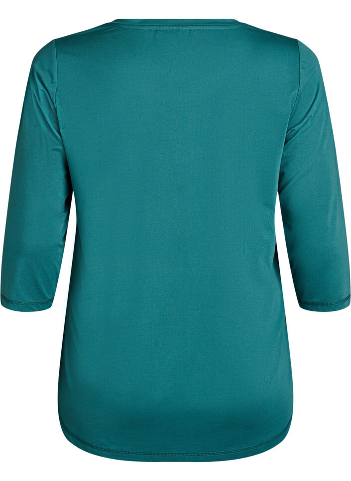 Tr&aelig;ningsbluse med 3/4 &aelig;rmer, Gr&oslash;n, Packshot image number 1