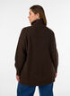 L&oslash;s strikbluse med rullekrave, Brun, Model image number 2