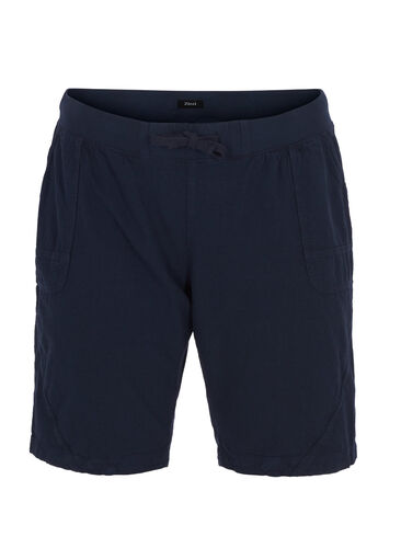 Løse shorts med lommer i bomuld, Night Sky, Packshot image number 0