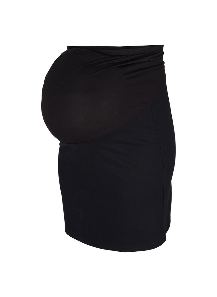Tætsiddende graviditets nederdel, Black, Packshot image number 0