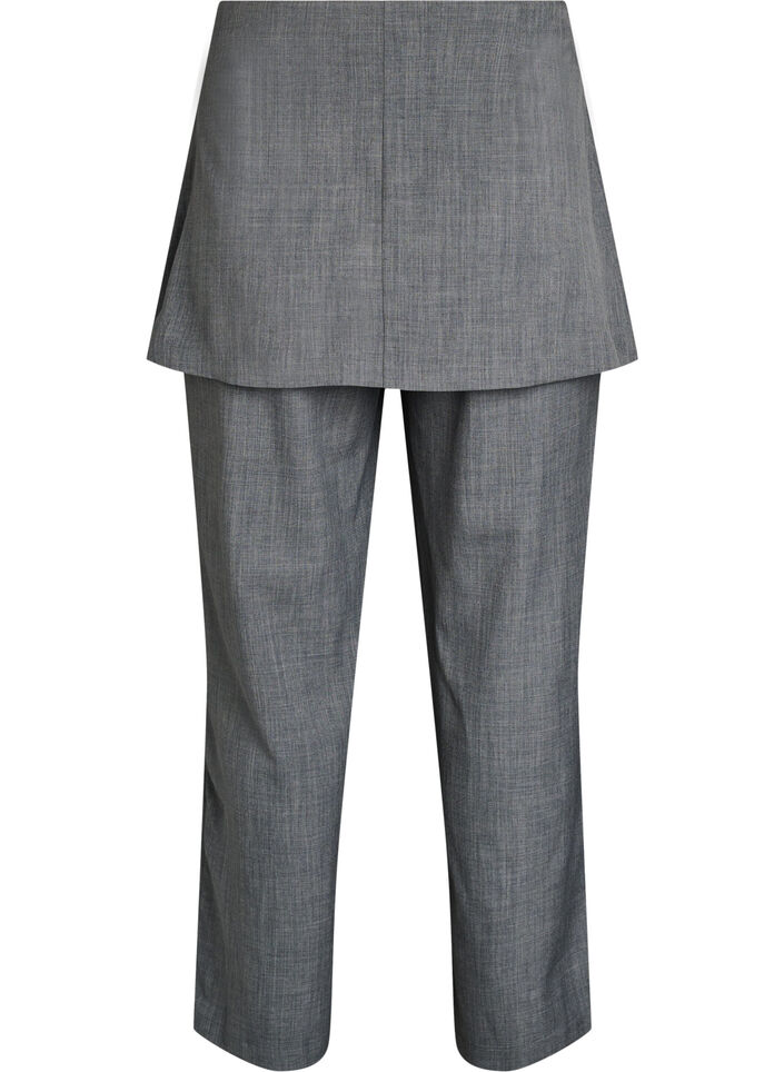 Straight fit bukser med nederdel, Gr&aring;, Packshot image number 1