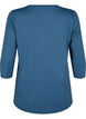 Tr&aelig;ningsbluse med 3/4 &aelig;rmer, Bl&aring;, Packshot image number 1