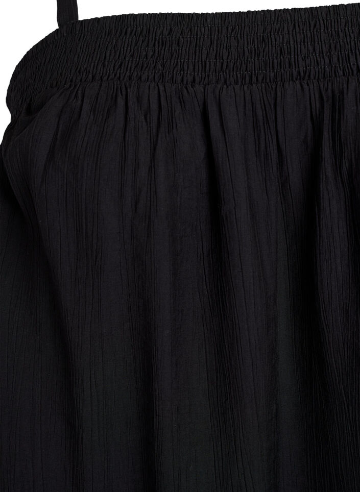 Kort viskose kjole med smalle stropper, Sort, Packshot image number 2