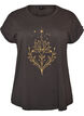 T-shirt med dekorativt frontprint, Gr&aring;, Packshot image number 0