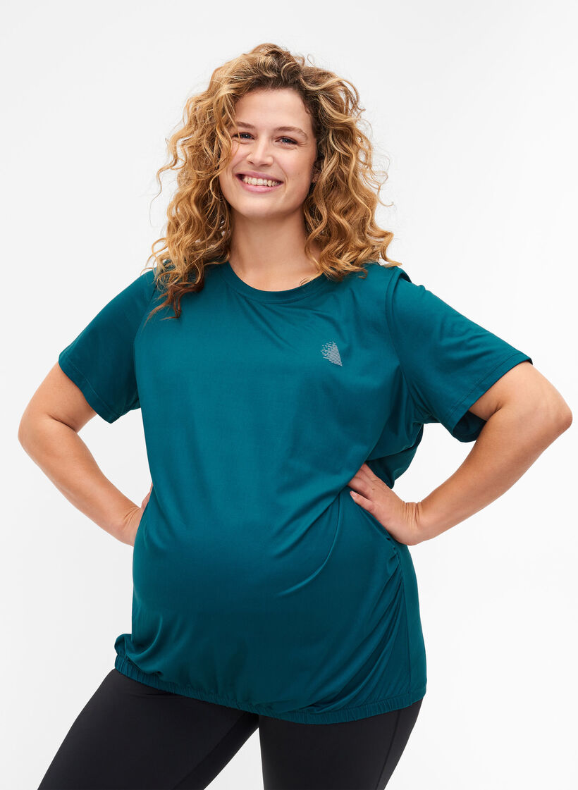 Graviditets trænings t-shirt, Deep Teal, Model image number 0