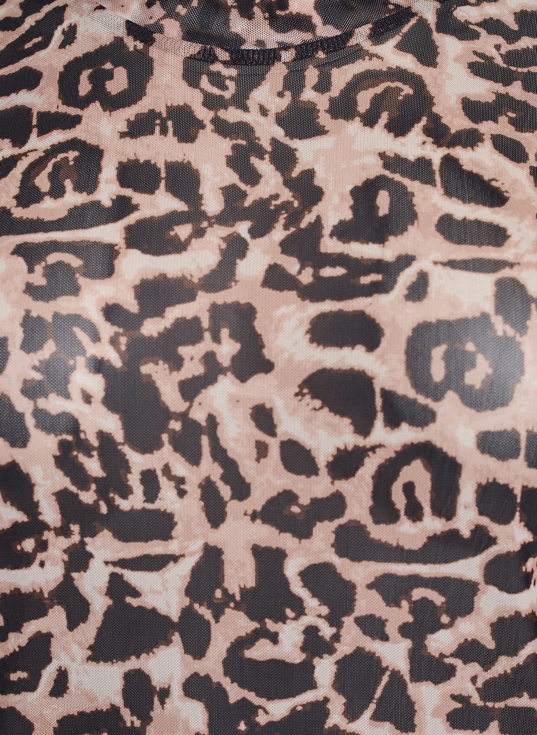 Zizzi Meshbluse med korte &aelig;rmer, Brun, Packshot image number 2