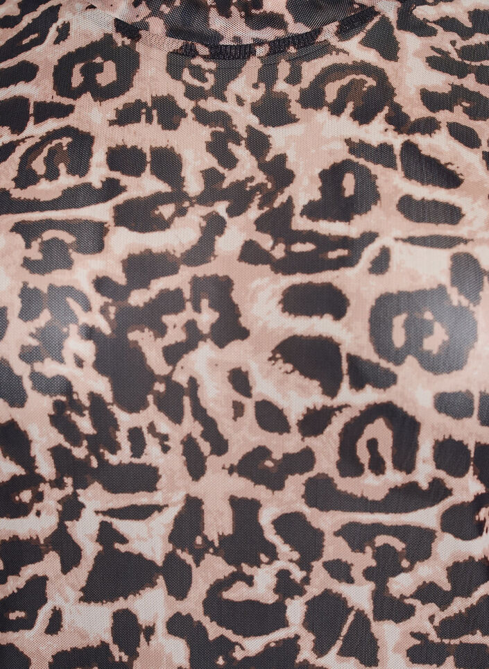 Meshbluse med korte ærmer, Brun, Packshot image number 2