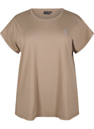 Ensfarvet trænings t-shirt, Beige
