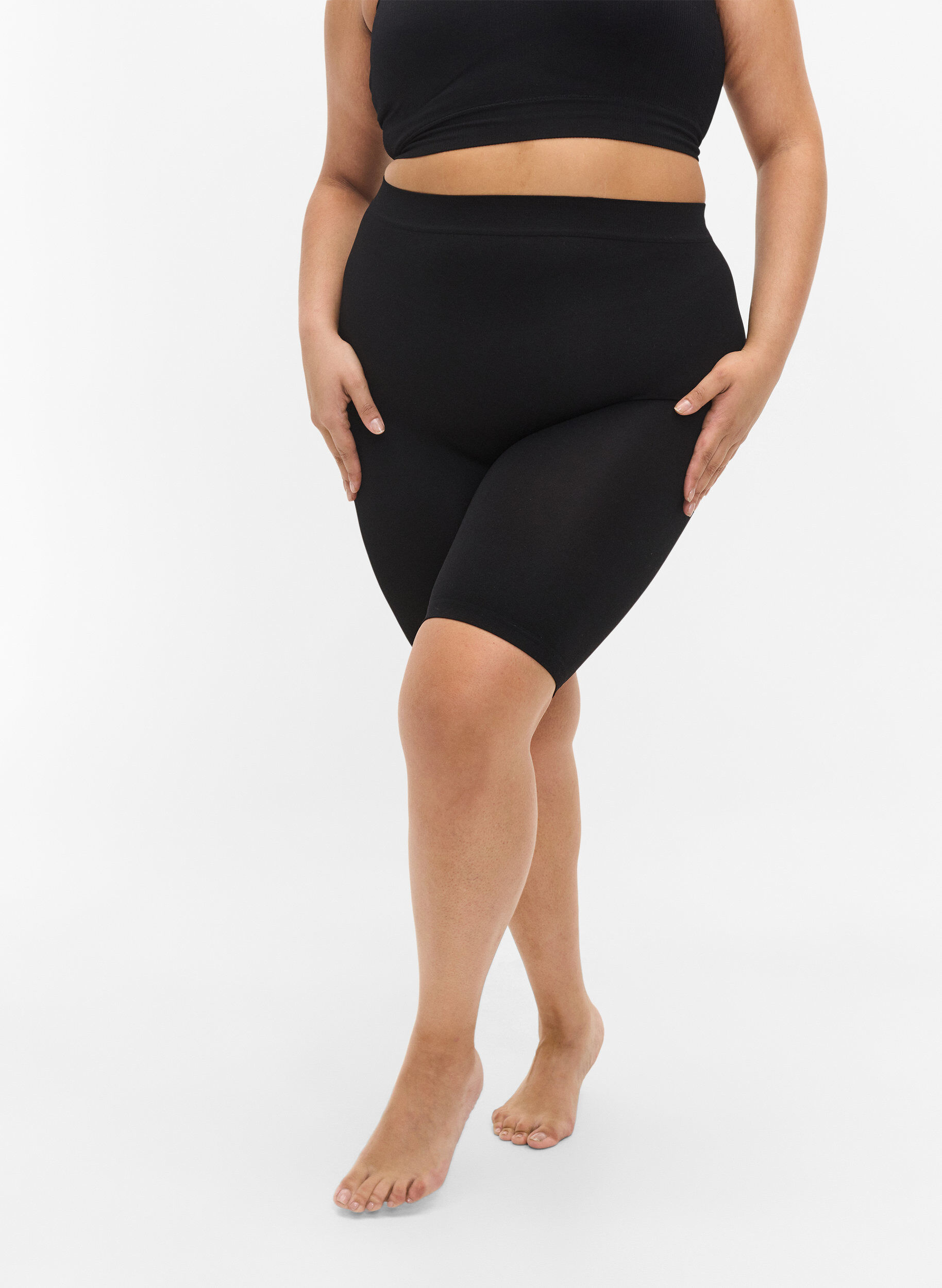 ZizziSeamless cykelshorts, Sort, Model image number 3
