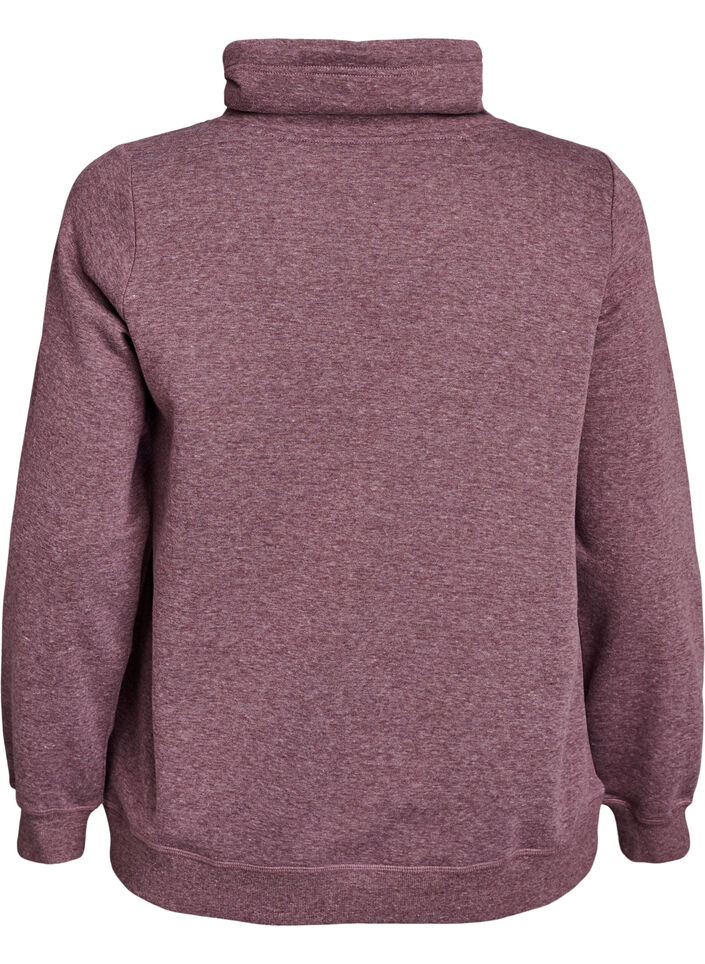 Sweatshirt med h&oslash;j krave og lommer, R&oslash;d, Packshot image number 1