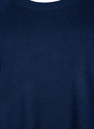Meleret strikkjole med knapper, Navy Blazer Mel., Packshot image number 2