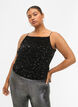 Top med pailletter og smalle stropper, Black Sequins, Model image number 0
