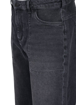 Wide fit jeans med høj talje, Grey Denim, Packshot image number 2