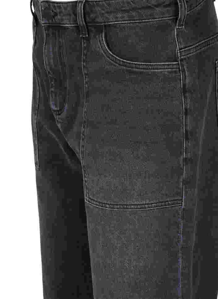 Wide fit jeans med høj talje, Grey Denim, Packshot image number 2
