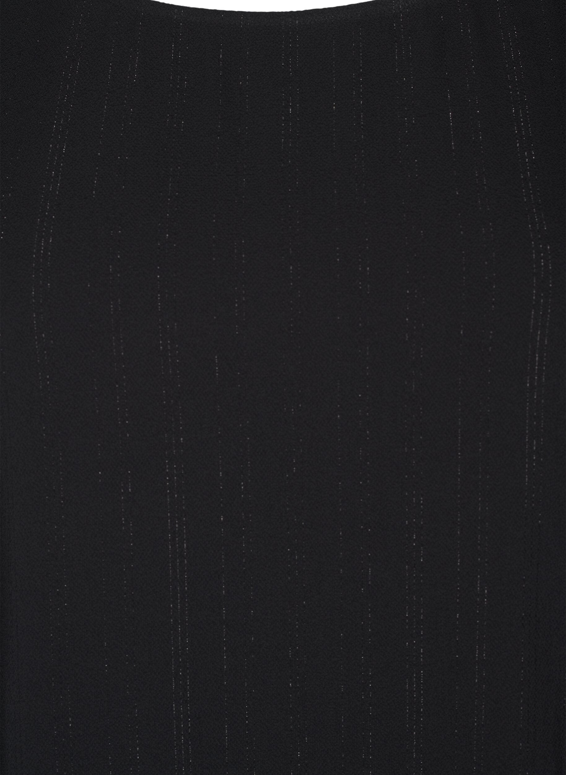 ZizziBluse med s&oslash;lv glimmer, Sort, Packshot image number 2