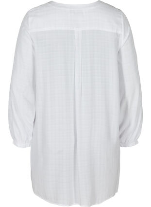 Langærmet tunika med bindedetalje, Bright White, Packshot image number 1