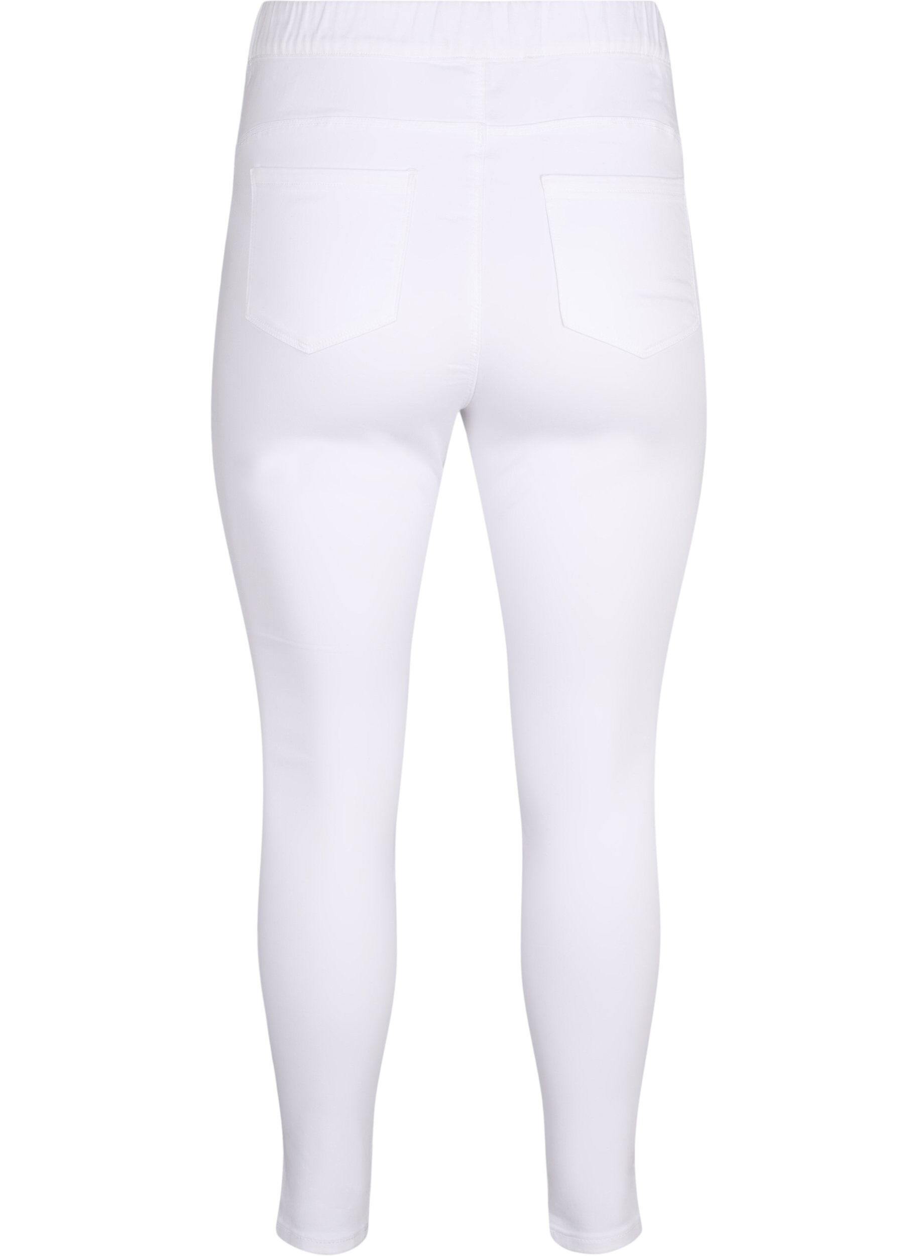 ZizziJeggings med h&oslash;j talje, Hvid, Packshot image number 1
