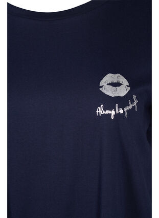Oversize nat t-shirt i økologisk bomuld, Night Sky Lips, Packshot image number 2