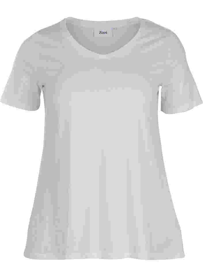 Basis t-shirt med v-hals, Bright White, Packshot image number 0
