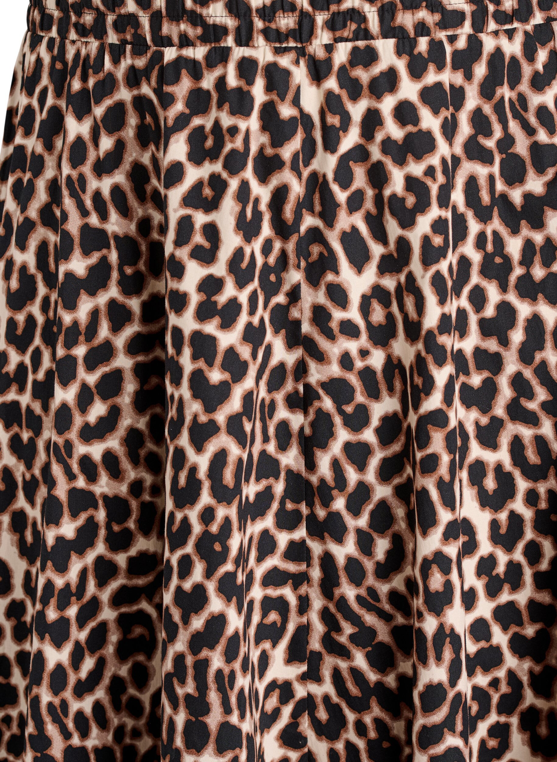 Zizzi Midinederdel med leopardprint og A-form, Brun, Packshot image number 2