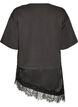 Jerseybluse med lag-p&aring;-lag-look og blonde, Sort, Packshot image number 1