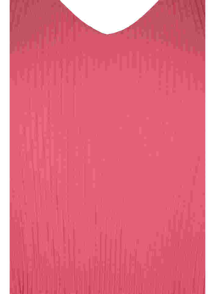 Plissébluse med v-udskæring, Hot Pink, Packshot image number 2