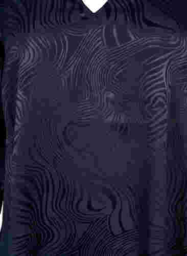 Tunika med tone-i-tone mønster og v-hals, Night Sky, Packshot image number 2