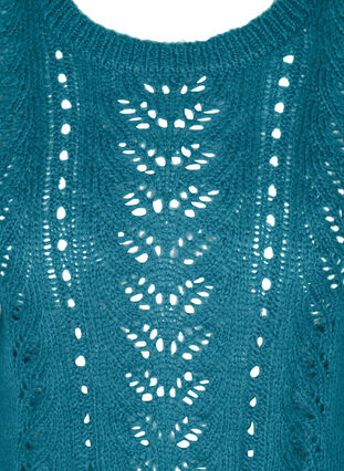 Strikbluse med feminint mønster, Blue Coral, Packshot image number 2