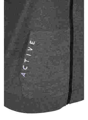 Trænings cardigan med lynlås og hætte, Dark Grey Melange, Packshot image number 3
