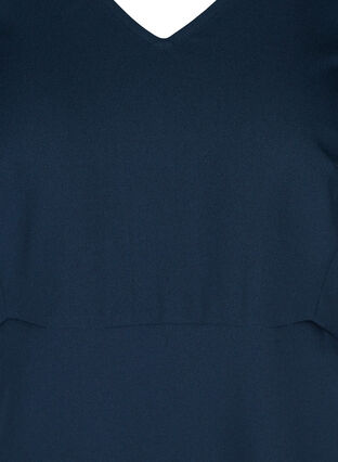 Ensfarvet etui kjole med v-udskæring, Navy Blazer, Packshot image number 2