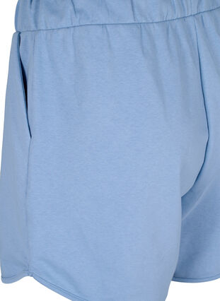 Ensfarvede sweatshorts med lommer, Faded Denim, Packshot image number 3