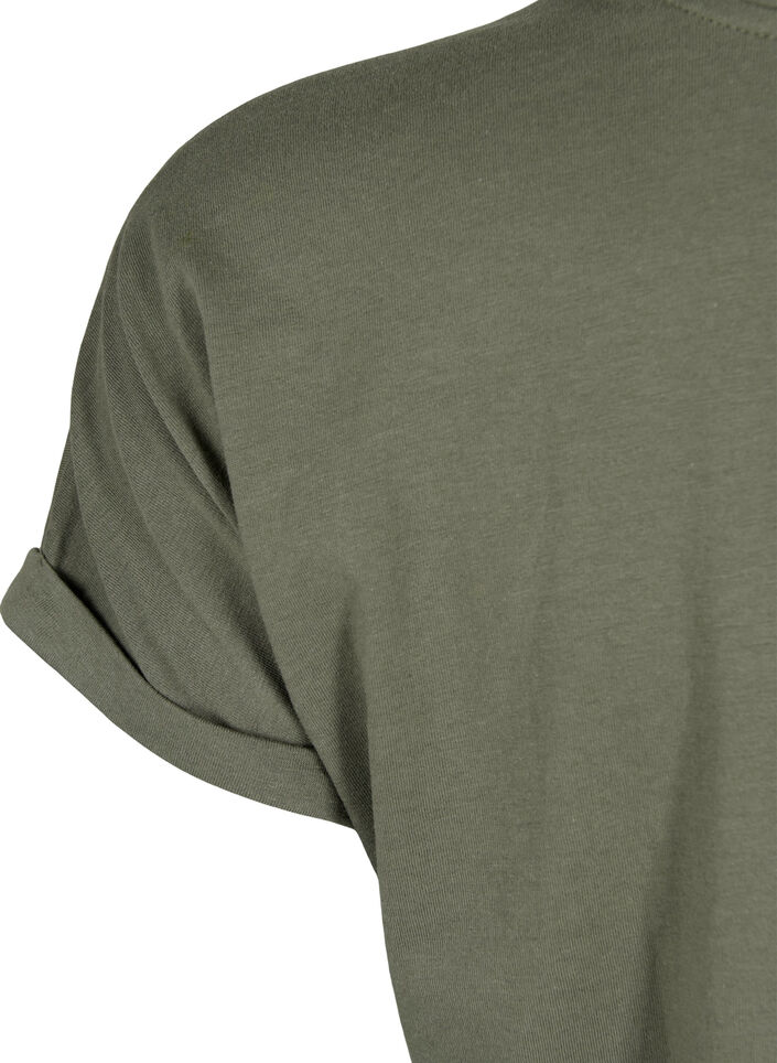 Kort&aelig;rmet t-shirt i bomuldsblanding, Gr&oslash;n, Packshot image number 3