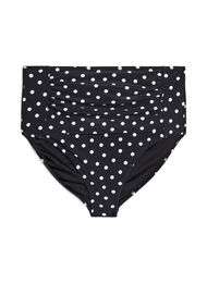 Bikini trusse med print og h&oslash;j talje, Sort