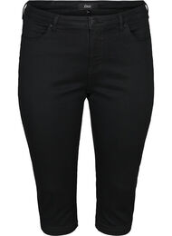 H&oslash;jtaljede Amy capri jeans med super slim fit, Sort