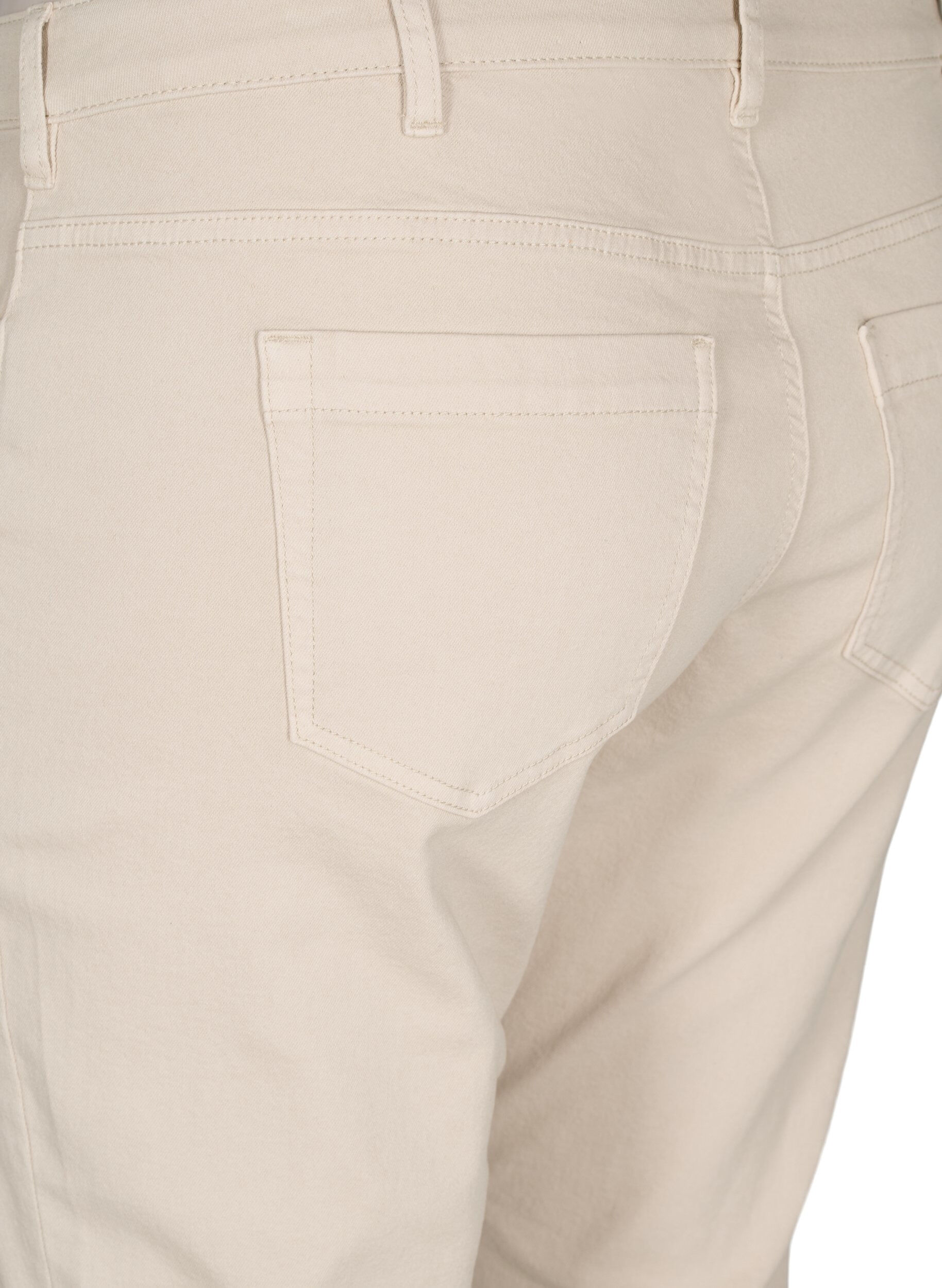 Zizzi Slim fit Emily jeans med regul&aelig;r talje, Beige, Packshot image number 3
