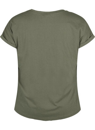 Kortærmet t-shirt i bomuldsblanding, Dusty Olive, Packshot image number 1