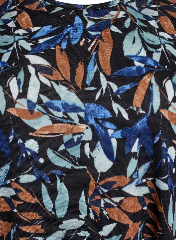 M&oslash;nstret bluse med lange &aelig;rmer, Bl&aring;, Packshot image number 2