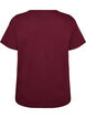T-shirt med knapdetalje, M&oslash;rk Bordeaux, Packshot image number 1