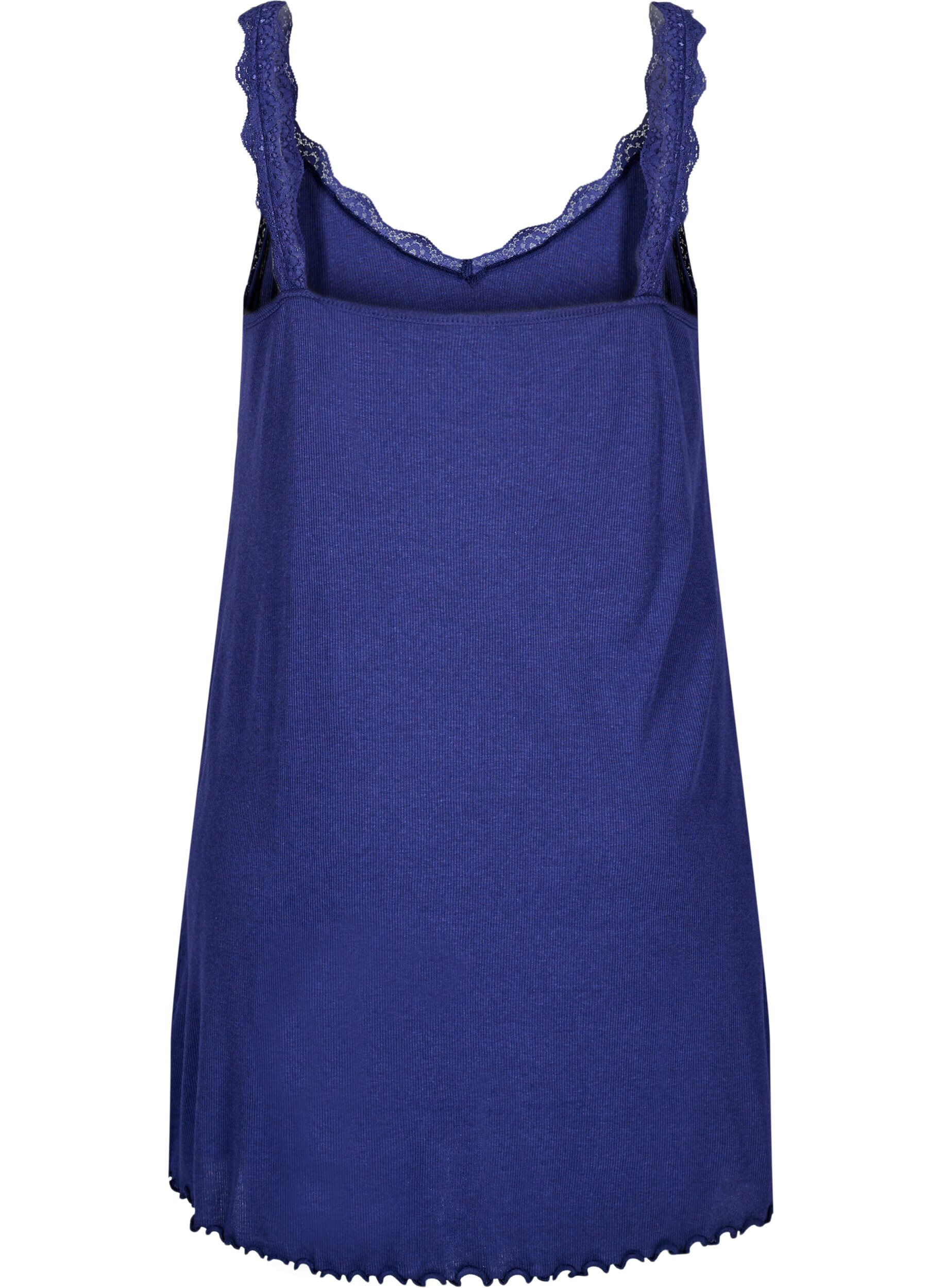 Zizzi Natkjole med blondekant, Bl&aring;, Packshot image number 1