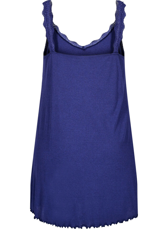 Natkjole med blondekant, Blå, Packshot image number 1