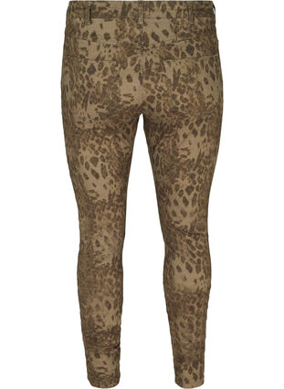 Højtaljede Amy jeans med leopardprint, Green Leopard, Packshot image number 1