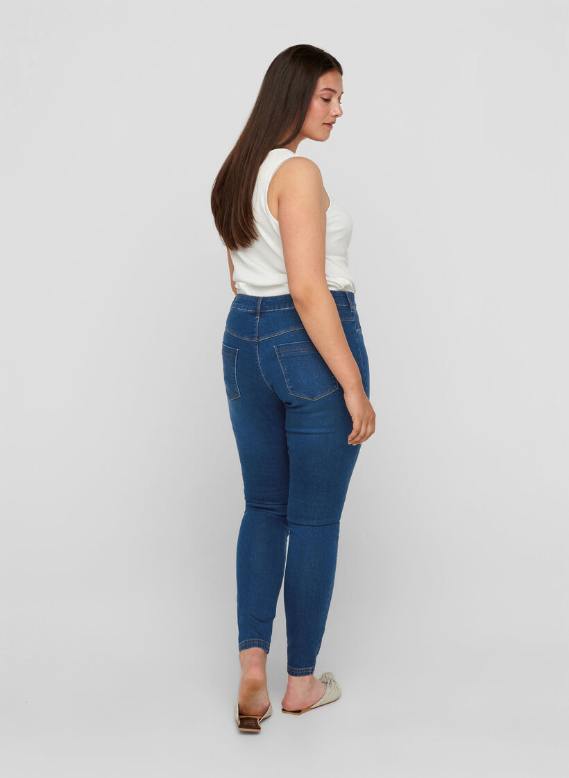 Jeggings i bomuldsmix, Blue denim, Model image number 1