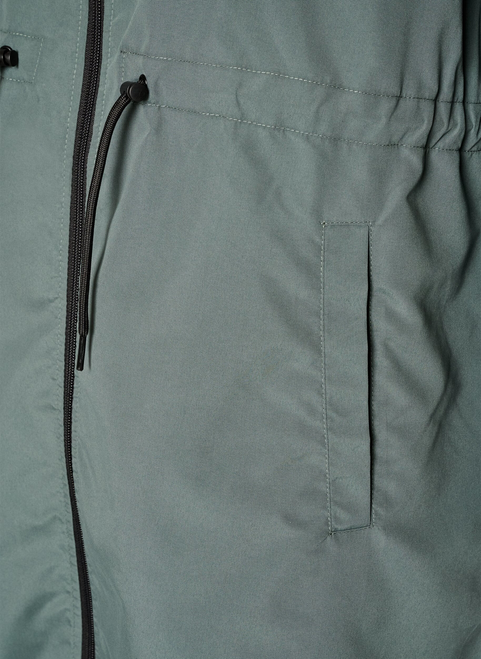 ZizziParka i let materiale med h&aelig;tte, Gr&oslash;n, Packshot image number 3