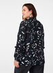 Bluse med print og flæsedetaljer, Sort, Model image number 2